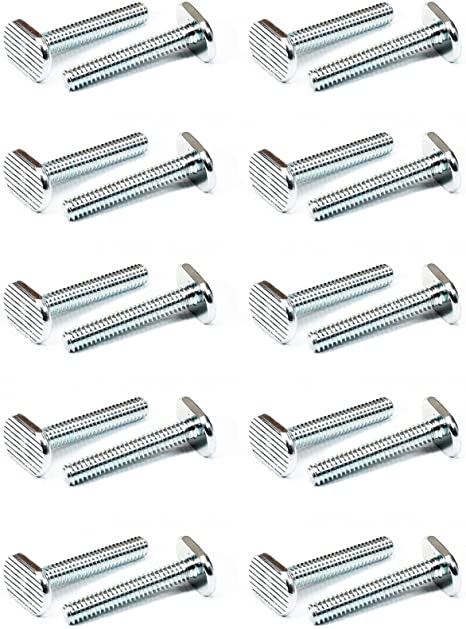 POWERTEC QTB1008 T-Slot Bolts 1/4”-20 Thread Size T-Bolt 1.5 Inch Long – 20 Pack