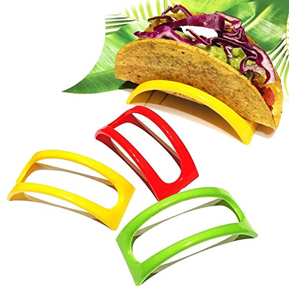 TAOtTAO 12PCS Colorful Plastic Taco Shell Holder Taco Stand Plate Protector Food Holder