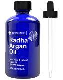 Organic Argan Oil for Hair Face and Skin 4 Oz - 100 Pure Cold pressed Virgin Oil From Morocco - Anti-Aging Anti-Oxidant moisturizer - Prevents Frizz and Revitalizes natural shine