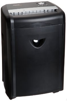 AmazonBasics 12-Sheet High-Security Micro-Cut Paper, CD, and Credit Card Shredder with Pullout Basket