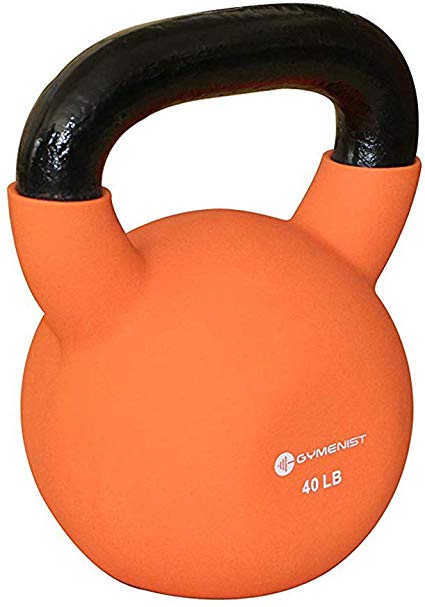 GYMENIST Kettlebell Fitness Iron Weights with Neoprene Coating Around The Bottom Half of The Metal Kettle Bell