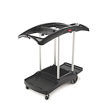 Rubbermaid Housekeeping FG9T7200BLA Service Cart with Two Caddies, Black