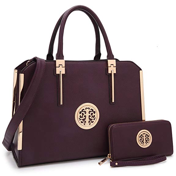 Women’s Fashion Shoulder Bag Structured Top Handle Satchel Purse Work Handbag W/Wallet