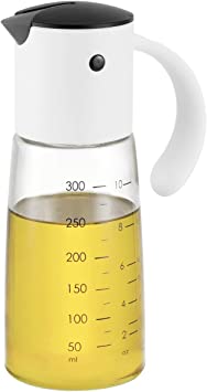 Vucchini Drip Free Cooking Oil & Vinegar Dispenser with No Drip Bottle Spout - Oil Pourer Dispensing Bottles (white color)
