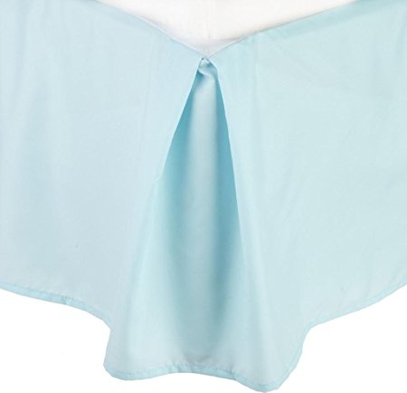 Combed Full Size Bed-Skirt Solid Light Blue (Aqua) - 100% Finest Quality Long Brushed Microfiber Dust Ruffles