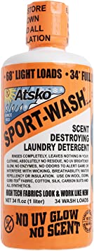 Atsko Sport-Wash Laundry Detergent 1 Liter Bottle 34 Wash Loads 1338L: Sport-Wash Laundry Detergent 1 Liter Bottle 34 Wash Loads