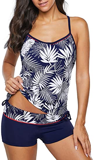 Hilor Tankini Swimsuits for Women Racerback Two Piece Bathing Suit