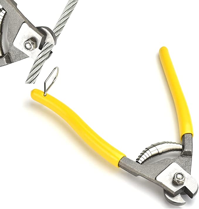 DECARETA Stainless Steel Wire Rope Cutter,High Hardness Wire Cable Cutting Tools with Anti-Slip Handle,Heavy Duty Cutting Plier for Cable,Steel Cable,Wire Rope,Spring（Yellow）