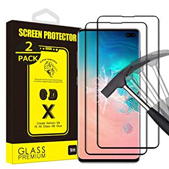Yoyamo (2 Pack) Tempered Glass Nv11 Screen Protector for Samsung Galaxy S10, (Full Screen Coverage) Anti Scratch, Bubble Free - Black