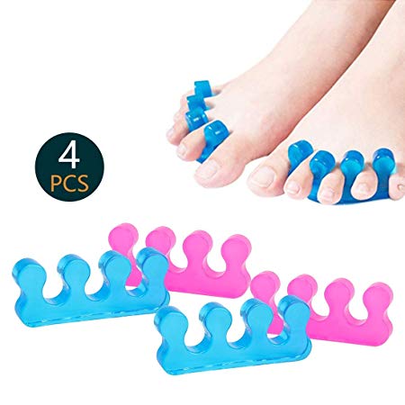 Toe Separators Pedicure,Pedicure Toe Separators,Speesun Orthopedic Bunion Corrector,Toe Inflammation Pain Relief,To Help Relief a Curved Toe,4 Piece.