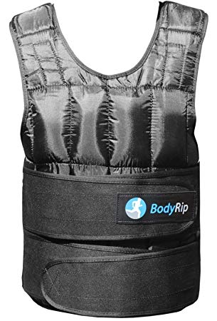 BodyRip Weight Vest Comfort Padded | One Size Fits All, Adjustable, Breathable Fabric, Removable Weights, | Home, Gym, Fitness, Exercise, Fat Loss, Pilates, Aerobic, Workout, Gymnastics, Strength