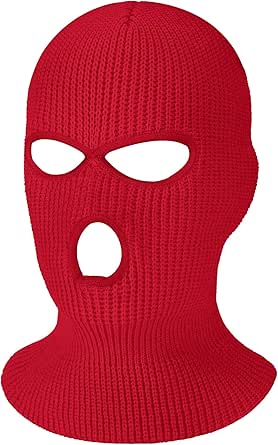 SATINIOR 3 Holes Ski Mask Full Face Cover Outdoor Balaclava Winter Knitted Neck Gaiter for Halloween Sports Cycling