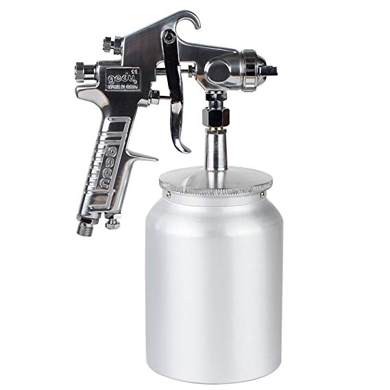 High Pressure Spray Gun with 1000cc Cup, 2.5mm Nozzle, sliver
