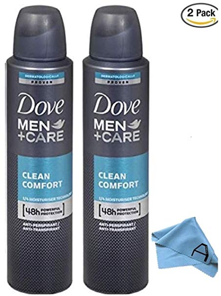 Dove Men Care Clean Comfort Spray Deodorant & Anti-Perspirant 150ML (2 Pack)