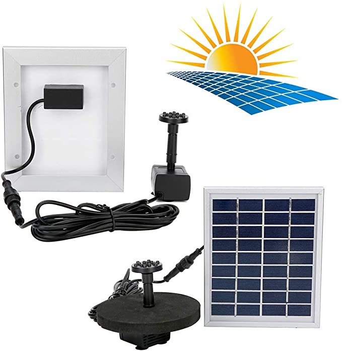 Fdit 9V 2.0W Solar Fountain Outdoor Landscape Floating Pond Fountain Pump Kit for Outdoor Pond Pools Garden Decoration