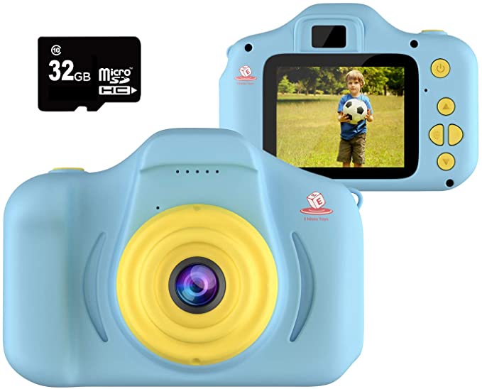 EMAAS Kids Digital Camera - HD Mini Camera Toy Recorder for 3-11 Years Old Kids - Shockproof -1080P Toddler Video Recorder and Photography - Boys & Girls– Includes 32GB SD Card (Blue)