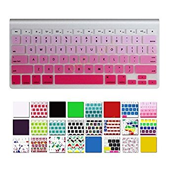 DHZ Keyboard Cover Silicone Skin for MacBook Air 13 and MacBook Pro 13" 15" 17" (with or w/out Retina,Not Fit 2016 Macbook Pro 13 15 with/without Touch Bar) US Layout (Hot Pink Gradient)