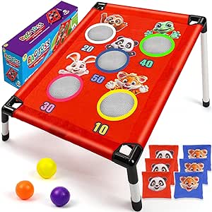 TOY Life Bean Bag Toss Game, Outside Toys for Kids Ages 4-8, Kids Outside Toys, Outdoor Games for Kids 3-6, Kids Birthday Party Games, Kids Cornhole Game Set, Lawn Games for Kids, Easter Party Game