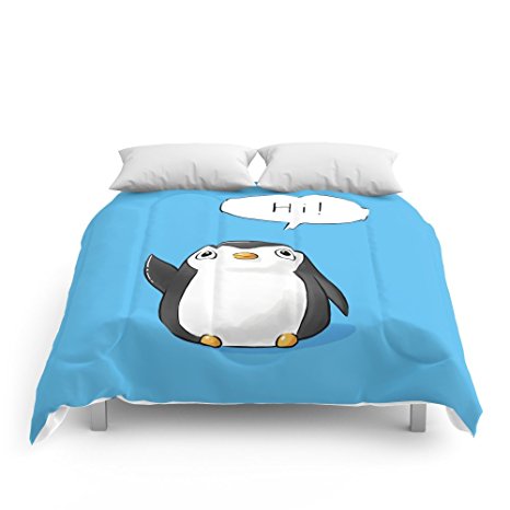 Society6 Hi Penguin Comforters King: 104" x 88"