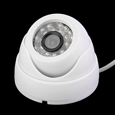 Jhua 1.0 Megapixel 1/3''Sony 800TVL 24 LED Dome Camera CCTV 3.6mm Lens Waterproof Camera IR Cut Filter 24 Hour Lights Night Camera Indoor Dome IR Surveillance Camera (White)