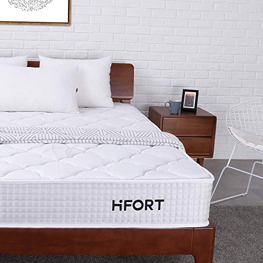 HIFORT Full Size Mattress 8 Inch with Medium Firm Pocket Coil Spring 54x75 inch, Colchones Full Bed Double Bed Bunk Bed Loft Bed Trundle Bed Mattress with Tight Top, Compressed in A Box