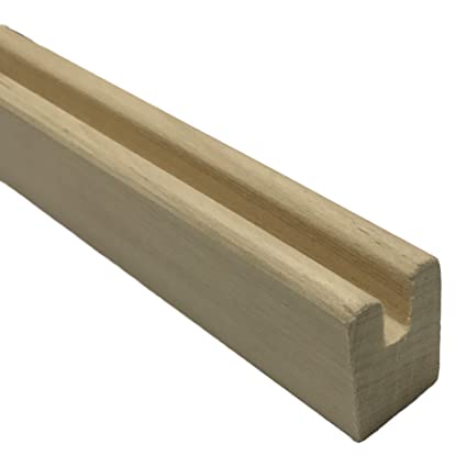 Poplar U-Channel framing Stock. Great for Stained Glass Work, Four-36 inch Pieces
