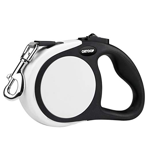 CATOOP Retractable Dog Leash, 360° Tangle-Free, Heavy Duty Pet Leash Dog With Anti-Slip Handle; 16 ft Strong Nylon Tape/Ribbon for Large Small Medium Dogs up to 110 lbs; One-Handed Brake, Pause, Lock