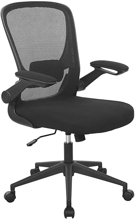 Home Office Chair Ergonomic Desk Chair Mesh Computer Chair Swivel Rolling Executive Task Chair with Lumbar Support Arms Mid Back Adjustable Chair for Men Adults, Black