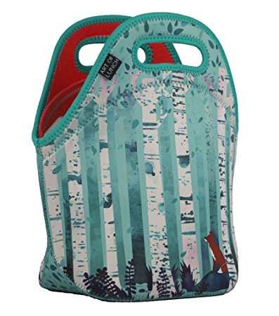Neoprene Lunch Bag by ART OF LUNCH - Large [12" x 12" x 6.5"] Gourmet Insulating Lunch Tote - A Partnership with Artists Around the World - Design by Michelle Li Bothe (Germany) - Birches