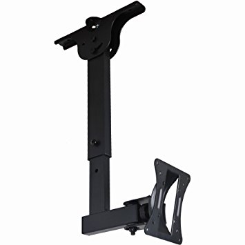 VideoSecu LCD LED Monitor TV Ceiling Mount For Most 15"-27" Flat Panel Display with VESA100x100, 75x75, Fit flat and vaulted ceiling B17