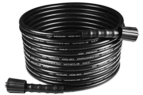 YAMATIC Anti-kink 1/4" 3200 PSI 25 FT Pressure Washer Hose With M22-14mm Brass Thread Fit Most Brand Pressure Washer Replacement