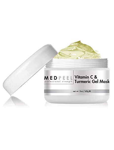 Natural Vitamin C & Turmeric Brightening Gel Face Mask, Anti Aging & Antioxidant, Target Sun Damage & Uneven Skin Tone, Reduce Fine Lines, Wrinkles & Sagging Skin, by Medpeel 2oz / 60ml