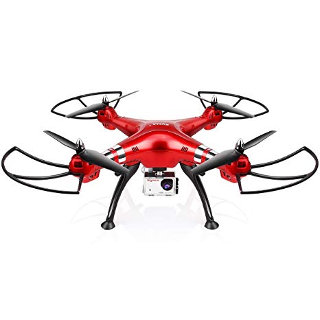 Syma X8HG New RC Quadcopter Drone with Altitude Hold and 8MP Camera Headless Mode Remote Control Helicopter UAV Red