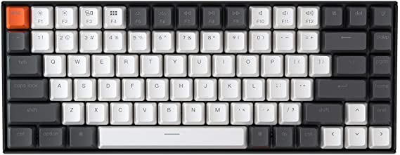 Keychron K2 Hot-swappable Bluetooth Mechanical Keyboard for Mac Layout with Double Shot Keycaps/Gateron Red Switch/White LED Backlit, Compact 75% Layout Wireless Gaming Keyboard for Mac Windows