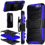iPhone 6 Plus Case 55 inch ULAK iPhone 6 55 Case Hybrid Impact Rubber Combo Holster Cover Case for iPhone 6 Plus With Belt Swivel Clip BlackDeep Blue