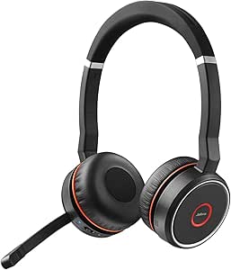 Jabra Evolve 75 SE Schnurloses Stereo-Headset-Bluetooth-Headset mit Mikrofon mit aktiver Geräuschunterdrückung-Für MS Teams zertifiziert,kompatibel mit allen gängigen Plattformen-Schwarz, 7599-842-109