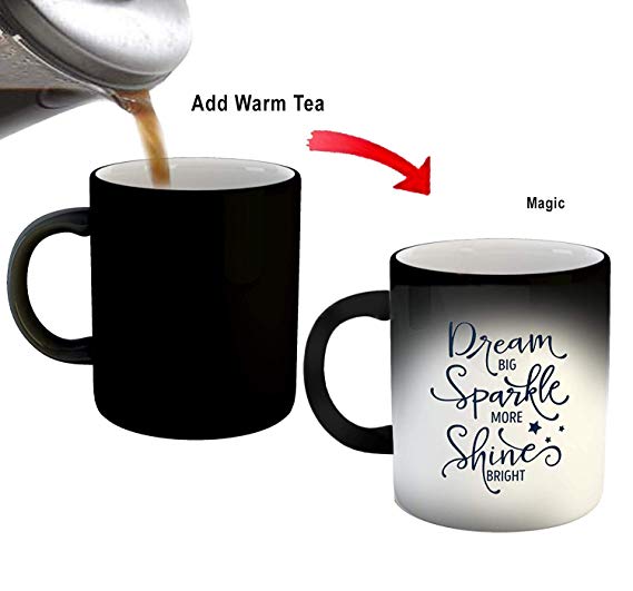SCPmarts Create Your Desire™ Dream Sparkle Shine Printed Magic Coffee Mug- Gift for Him/Her- Black by SCPmarts™
