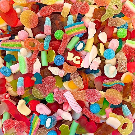 BG Quality Pick & Mix Sweets - Large Retro Candy Assortment,1kg Pouch Pick n Mix
