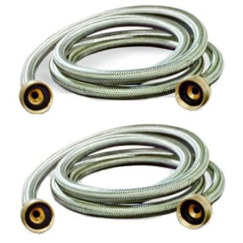 Washing Machine Hoses Burst Proof 6 Ft Stainless Steel Braided - 2 Pack