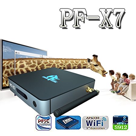 [2017 New Model] Pigflytech PF-X7 Android TV Box Mini host & Ultra HD Video Playback 8 Core 2GB/16GB/4K/S912/802AC