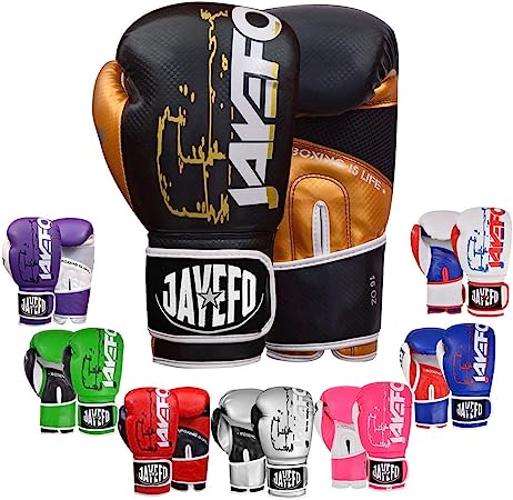 Jayefo Boxing Gloves Men, Women and Kids 2022 - Vegan Leather Sparring Gloves for Boxing, Kick Boxing, Muay Thai and MMA - Beginners Heavy Bag Training Gloves for Punching Bag