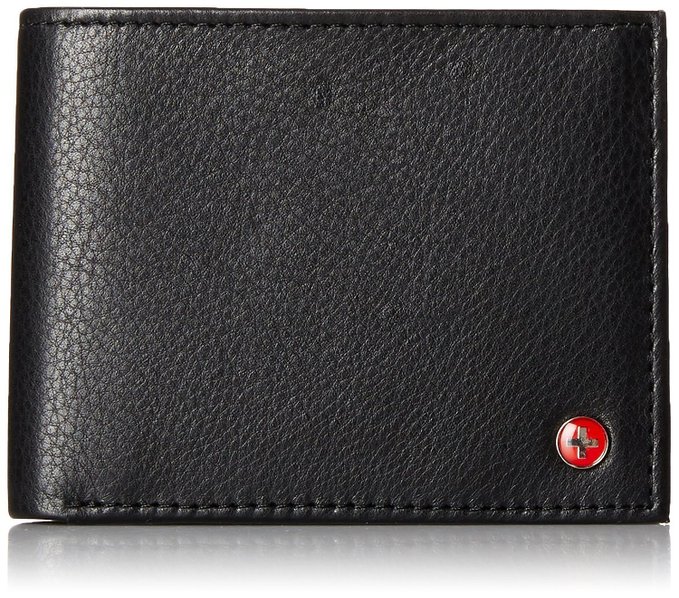 RFID SAFE Alpine Swiss Men's Deluxe Wallet Genuine Leather 14 Pocket ID Bifold
