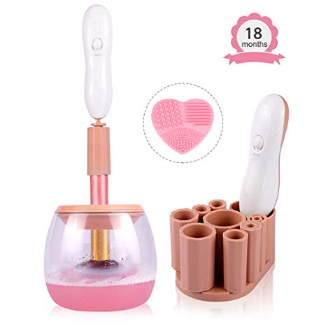 Electric Makeup Brush Cleaner, LARMHOI Portable Makeup Brush Cleaning Tools with Fast Dry Functions, Deep Cosmetic Brush Spinner for Makeup Brush, Beauty, Women Gifts