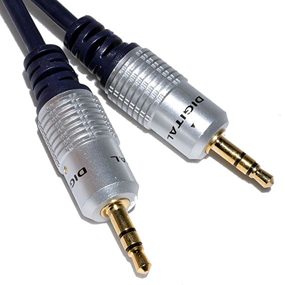 Pro Signal 1 m 3.5 mm Stereo Jack to JacPure HQ OFC Shielded Cable - Gold