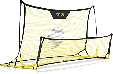 SKLZ Quickster Football Kick Trainer, Football Training Equipment, Improves Control & Passing, Black/Yellow, 6ft x 4ft