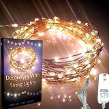 Starry Lights Premium 20 Ft with 120 Leds Warm White Color The Ultra-thin Flexible Copper Wire for Wrapping Around Christmas Tree Plus String Light Decoration E-book 110  240 V Power Plug
