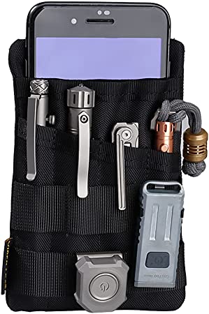 VIPERADE VE4 Tool Pouch, Nylon Pocket Organizer with 2 Pockets and 4 Small Tool Storage EDC Gears, Best Gift to Keep Organized, Hold Your Flashlight/Pocket Knife, Tactical Pen, Notebook