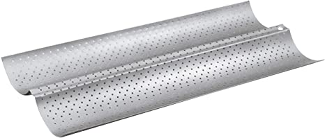 Paderno World Cuisine A4701435 Non-Stick, Perforated baguette pan, Double, Gray