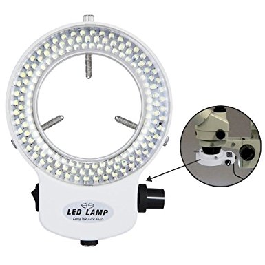 AmScope LED-144W-ZK-A White Adjustable 144 LED Ring Light Illuminator for Stereo Microscope & Camera