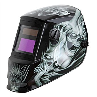 Antra AH6-260-6218 Solar Power Auto Darkening Welding Helmet with AntFi X60-2 Wide Shade Range 4/5-9/9-13 with Grinding Feature Extra lens covers Good for Arc Tig Mig Plasma CSA/ANSI